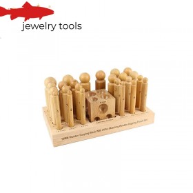 24-Piece Wooden Punch and 58mm Punch Block Set