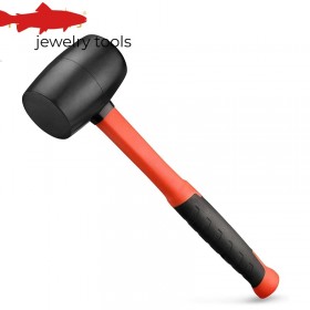 Double-Sided Soft-Head Rubber Hammer with Shock-Absorbing Fiber Handle