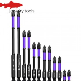  Conjunto de 12 bits magnéticos para chave de fenda – Bits Phillips antiderrapantes e resistentes a impactos com haste hexagonal, em aço liga para ferramentas elétricas.