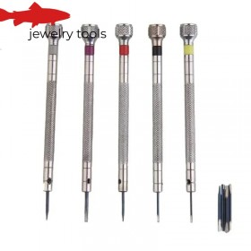  Conjunto de 5 chaves de fenda de aço com mini pinos para remoção de pulseiras de relógio