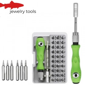  Conjunto de 32 mini chaves de fenda de precisão com pontas magnéticas para reparos de dispositivos.