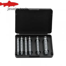  Conjunto de 6 peças para extração de parafusos danificados e quebrados, incluindo brocas de centro para remoção de parafusos e porcas. Ferramentas para marcenaria.