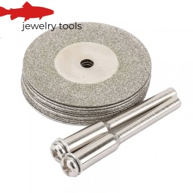  10 darabos 30 mm-es gyémánt vágókorong készlet 2 x 3 mm-es tüskével – Mini fűrészlapok forgó- és Dremel szerszámokhoz