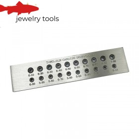  To rader med sekskantede tegneplater med åpninger fra 5,1 mm til 7 mm