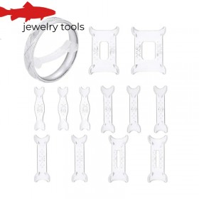  Juego de 12 ajustadores de tamaño de anillo con almohadillas de reducción fijas para redimensionar anillos.