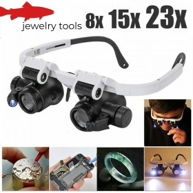  Diadema con lupa, luces LED y opciones de lentes de 8x, 15x y 23x.