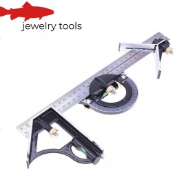  Regla ajustable de 300 mm con buscador de ángulos y transportador incorporados: herramienta combinada para carpintería.