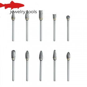  Set van 10 wolfraamcarbide frezen voor precisiehoutbewerking en slijpen