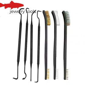  Ensemble de 3 mini brosses métalliques à double extrémité en acier inoxydable, laiton et nylon pour le nettoyage et le polissage des détails des métaux. Outil de nettoyage antirouille.