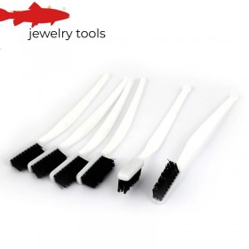  Brosse de nettoyage en nylon avec manche long en plastique blanc (lot de 6)